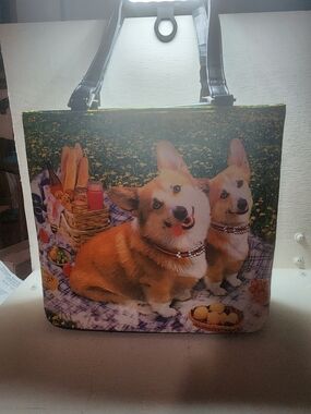 Corgi Picnic Shoulder Bag in Orange Brown